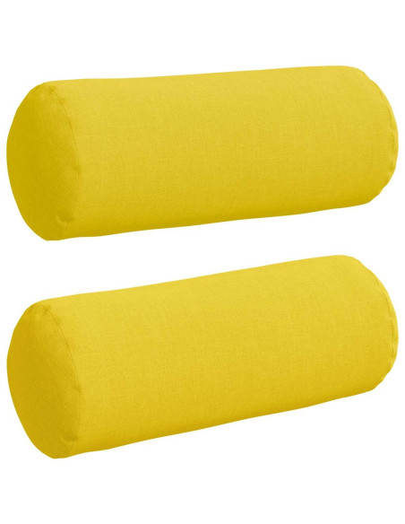 Cuscini a rullo 2 pcs Giallo Chiaro Ø 15 x 40 cm Tessuto