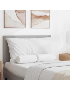 Cuscini a rullo 2 pcs Bianco Ø 15 x 40 cm Tessuto 2