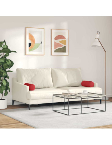 Cuscini a rullo 2 pcs Rosso Ø 15 x 40 cm Tessuto