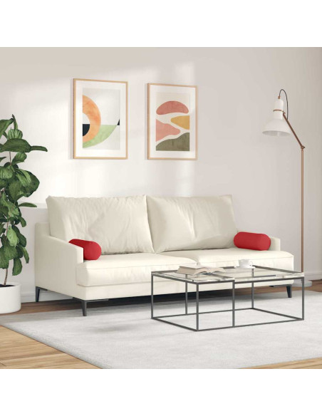 Cuscini a rullo 2 pcs Rosso Ø 15 x 40 cm Tessuto