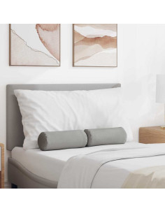 Cuscini a rullo 2 pcs Grigio Nuvola Ø 15 x 40 cm Tessuto 2