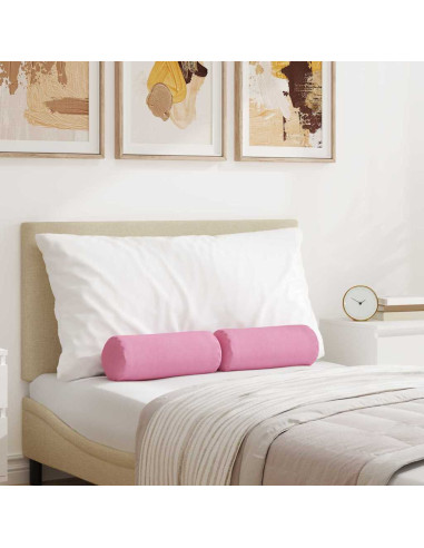 Cuscini a rullo 2 pcs Rosa Ø 15 x 40 cm Tessuto