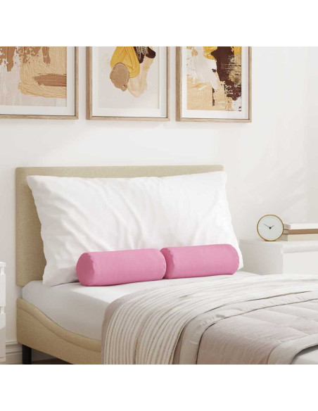 Cuscini a rullo 2 pcs Rosa Ø 15 x 40 cm Tessuto
