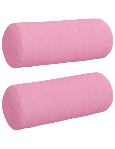Cuscini a rullo 2 pcs Rosa Ø 15 x 40 cm Tessuto