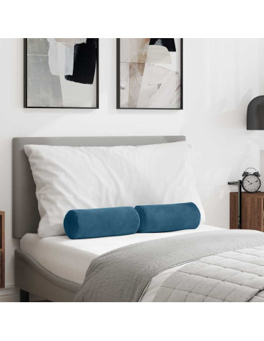 Cuscini a rullo 2 pcs Blu Ø 15 x 40 cm Tessuto in Cords