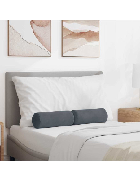 Cuscini a rullo 2 pcs Grigio scuro Ø 15 x 40 cm