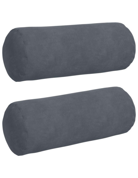 Cuscini a rullo 2 pcs Grigio scuro Ø 15 x 40 cm