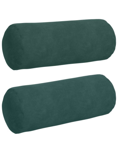 Cuscini a rullo 2 pcs Verde Scuro Ø 15 x 40 cm Tessuto in Cords