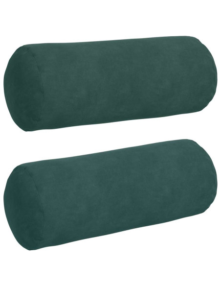 Cuscini a rullo 2 pcs Verde Scuro Ø 15 x 40 cm Tessuto in Cords
