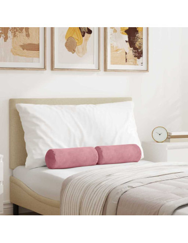 Cuscini a rullo 2 pcs Rosa Ø 15 x 40 cm Tessuto in Cords