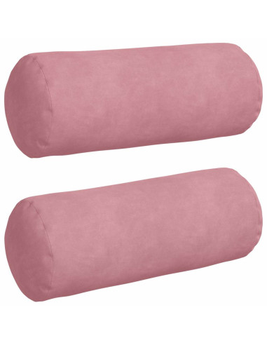 Cuscini a rullo 2 pcs Rosa Ø 15 x 40 cm Tessuto in Cords