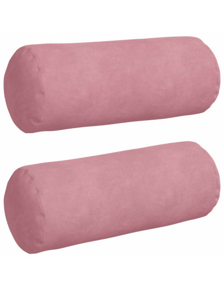 Cuscini a rullo 2 pcs Rosa Ø 15 x 40 cm Tessuto in Cords