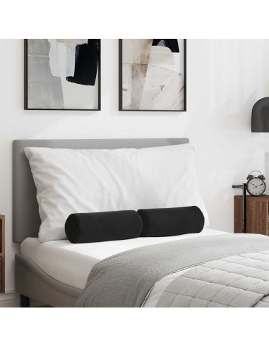 Cuscini a rullo 2 pcs Nero Ø 15 x 40 cm Tessuto in Cords