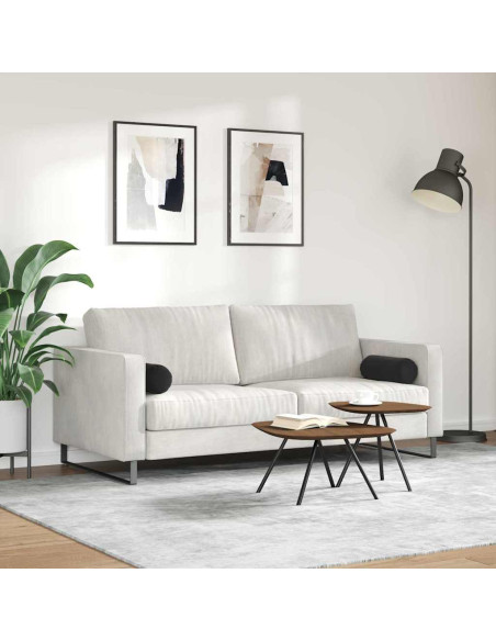 Cuscini a rullo 2 pcs Nero Ø 15 x 40 cm Tessuto in Cords