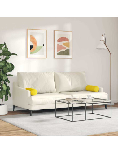 Cuscini a rullo 2 pcs Giallo Ø 15 x 40 cm Tessuto in Cords