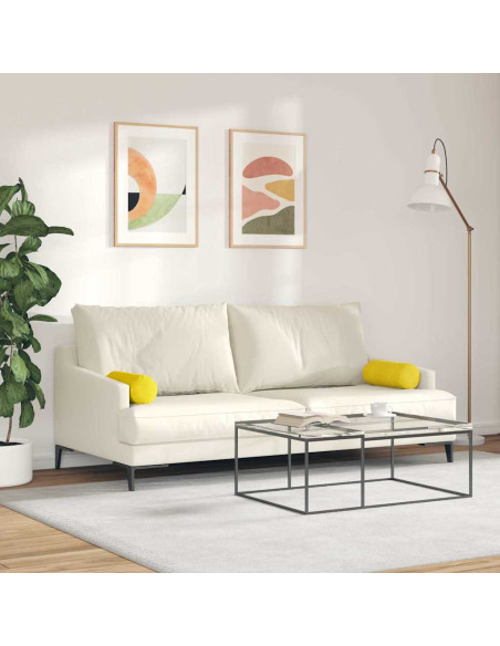 Cuscini a rullo 2 pcs Giallo Ø 15 x 40 cm Tessuto in Cords