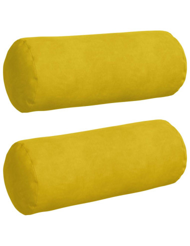 Cuscini a rullo 2 pcs Giallo Ø 15 x 40 cm Tessuto in Cords