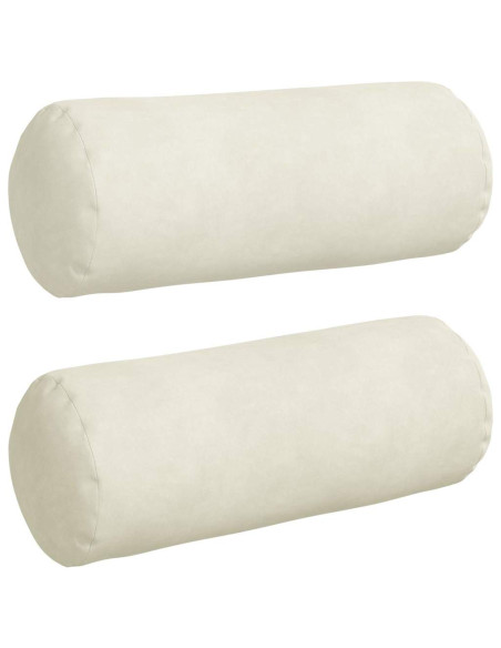 Cuscini a rullo 2 pcs Crema Ø 15 x 40 cm Tessuto in Cords