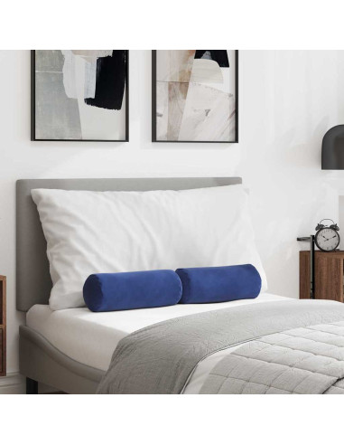 Cuscini a rullo 2 pcs Blu Polizia Ø 15 x 40 cm Tessuto in Cords