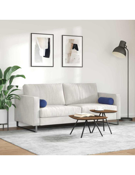 Cuscini a rullo 2 pcs Blu Polizia Ø 15 x 40 cm Tessuto in Cords