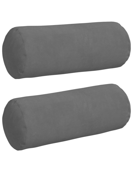 Cuscini a rullo 2 pcs Grigio scuro Ø 15 x 40 cm
