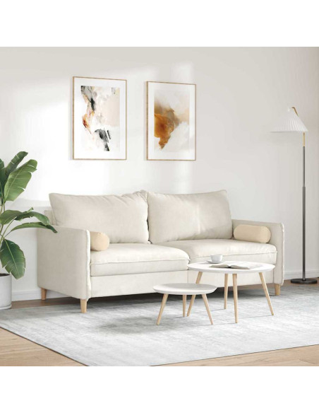 Cuscini a rullo 2 pcs Crema Ø 15 x 40 cm Tessuto in Microfibra