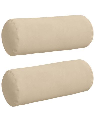 Cuscini a rullo 2 pcs Crema Ø 15 x 40 cm Tessuto in Microfibra