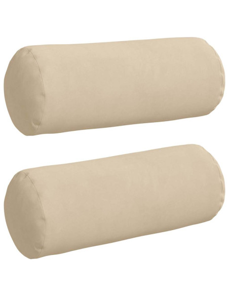 Cuscini a rullo 2 pcs Crema Ø 15 x 40 cm Tessuto in Microfibra