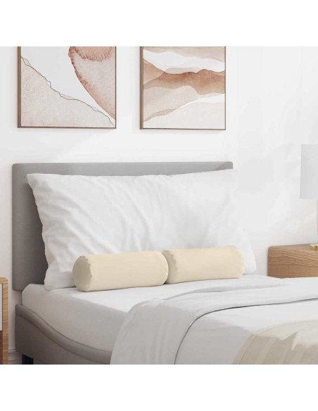 Cuscini a rullo 2 pcs Beige Ø 15 x 40 cm Tessuto in Microfibra
