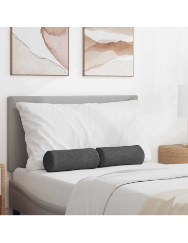 Cuscini a rullo 2 pcs Grigio scuro Ø 15 x 40 cm