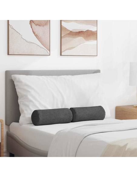 Cuscini a rullo 2 pcs Grigio scuro Ø 15 x 40 cm
