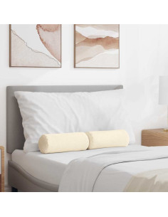 Cuscini a rullo 2 pcs Crema Ø 15 x 40 cm Tessuto in Cords 2