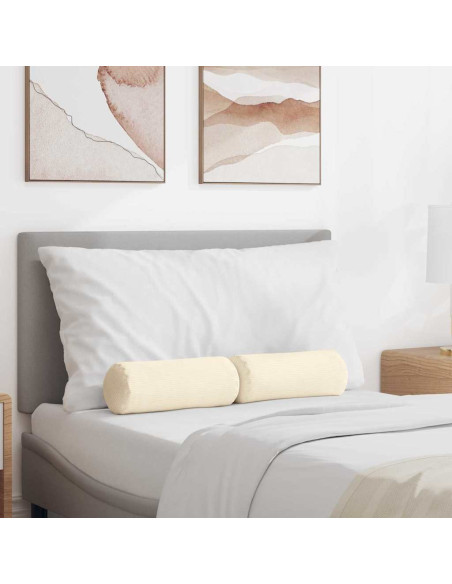 Cuscini a rullo 2 pcs Crema Ø 15 x 40 cm Tessuto in Cords