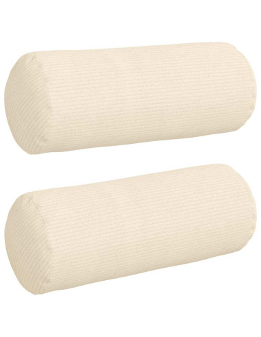 Cuscini a rullo 2 pcs Crema Ø 15 x 40 cm Tessuto in Cords