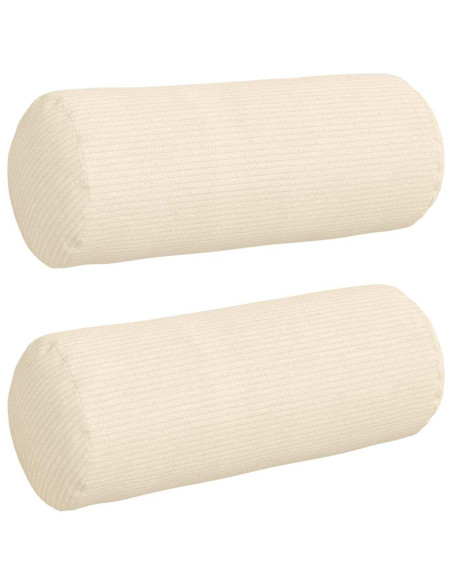 Cuscini a rullo 2 pcs Crema Ø 15 x 40 cm Tessuto in Cords