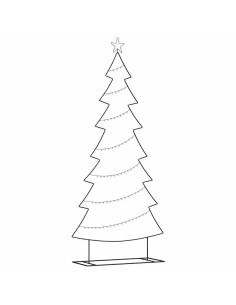 Albero di Natale in metallo con supporto Nero 210 cm Acciaio