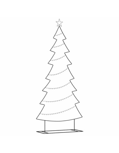 Albero di Natale in metallo Nero 210 cm Acciaio