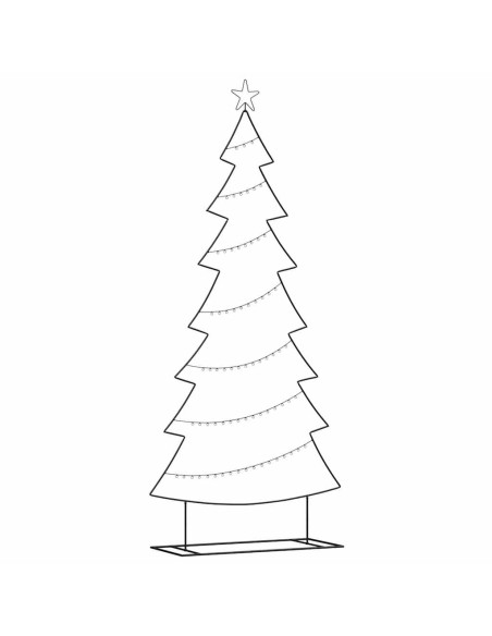 Albero di Natale in metallo con supporto Nero 210 cm Acciaio