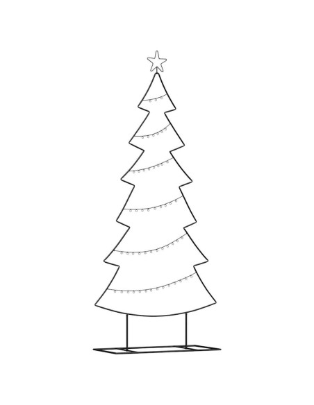 Albero di Natale in metallo con supporto Nero 180 cm Acciaio