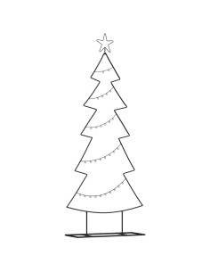 Albero di Natale in metallo con supporto Nero 150 cm Acciaio