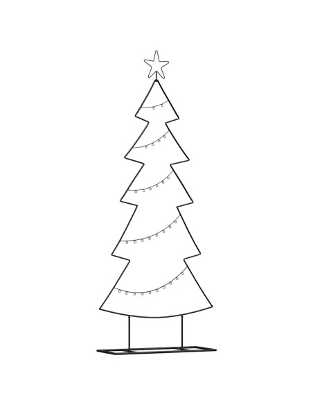 Albero di Natale in metallo con supporto Nero 150 cm Acciaio