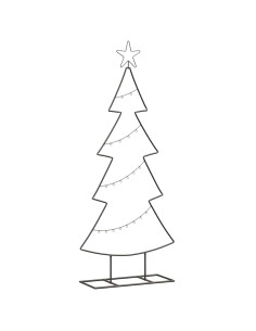 Albero di Natale in metallo con supporto Nero 125 cm Acciaio