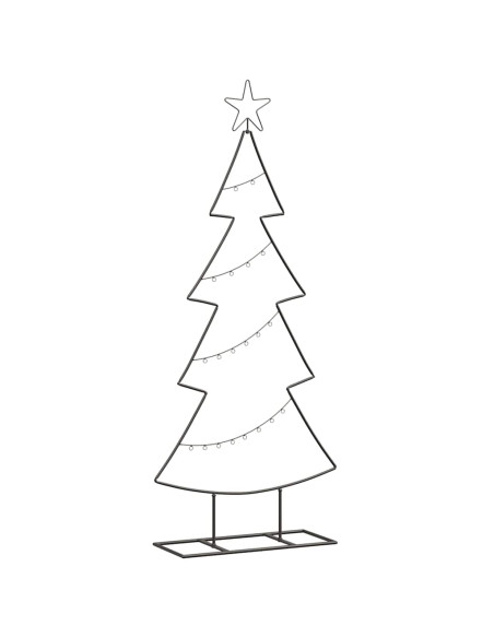 Albero di Natale in metallo con supporto Nero 125 cm Acciaio