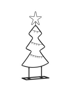 Albero di Natale in metallo con supporto Nero 60 cm Acciaio
