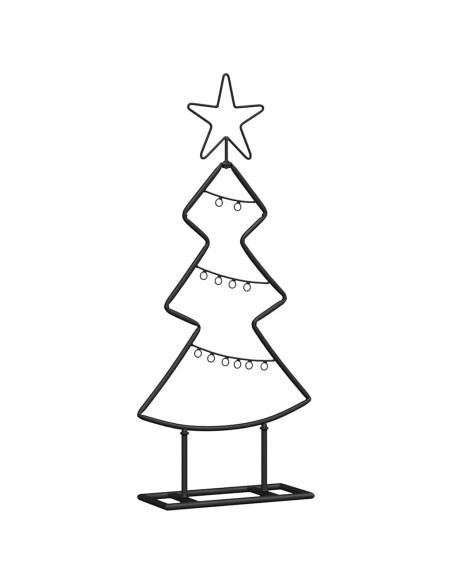 Albero di Natale in metallo con supporto Nero 60 cm Acciaio