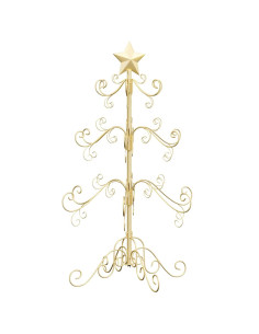 Albero di Natale in metallo con supporto Oro 90 cm