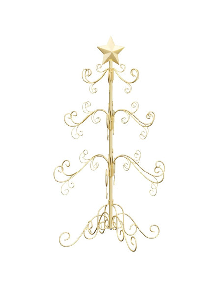 Albero di Natale in metallo con supporto Oro 90 cm