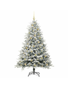 Albero di Natale Artificiale Pre-illuminato con Set di Palline