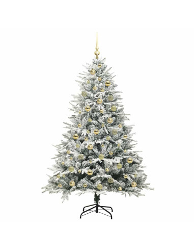 Albero di Natale Artificiale Pre-illuminato con Set di Palline