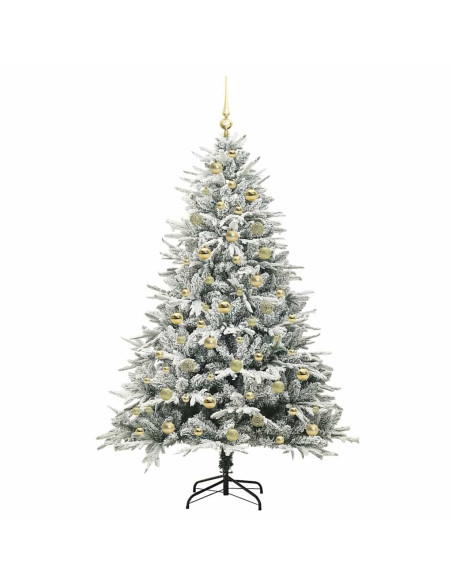 Albero di Natale Artificiale Pre-illuminato con Set di Palline